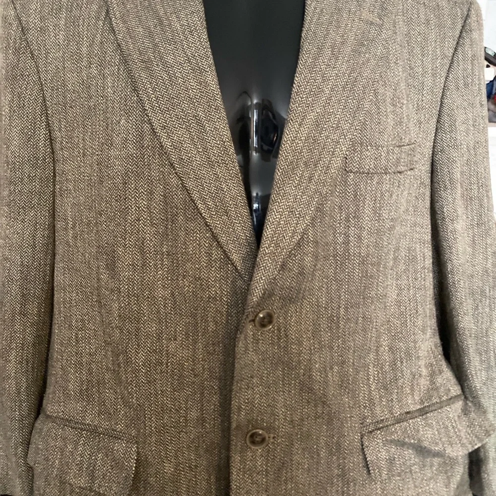 Source Unknown Brown Herringbone Sport Coat